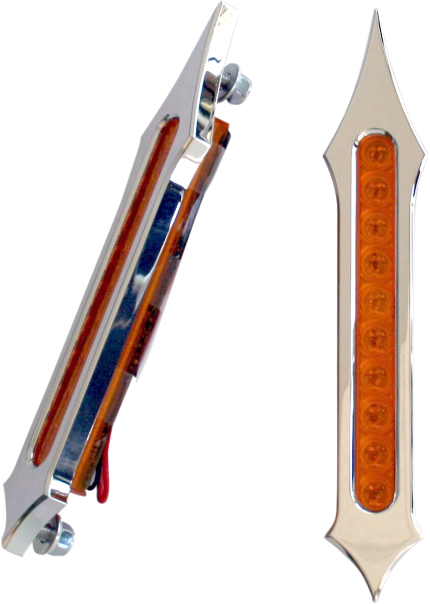 Accutronix Chrome Tribal Slotted Amber LED Bag Lights