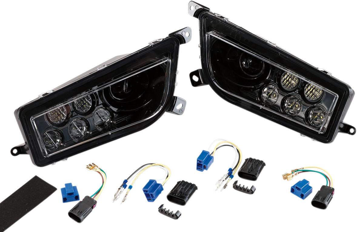 Moose Black LED Headlights Left Right Pair