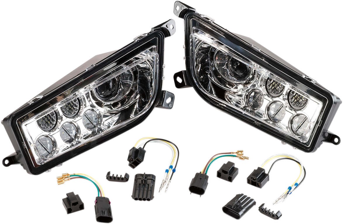 Moose Utility Chrome LED Headlights Left Right Pair